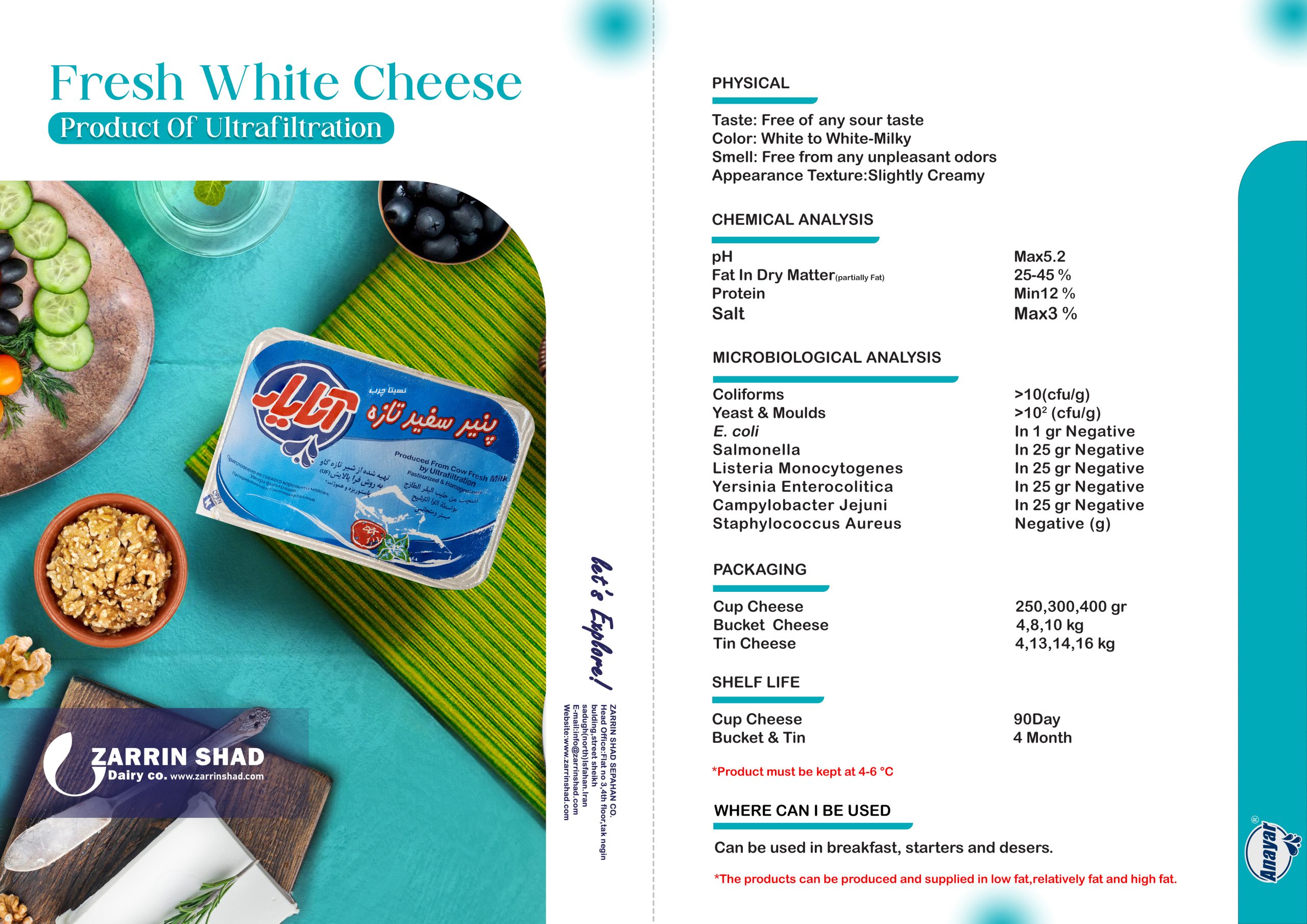 Fresh white cheese